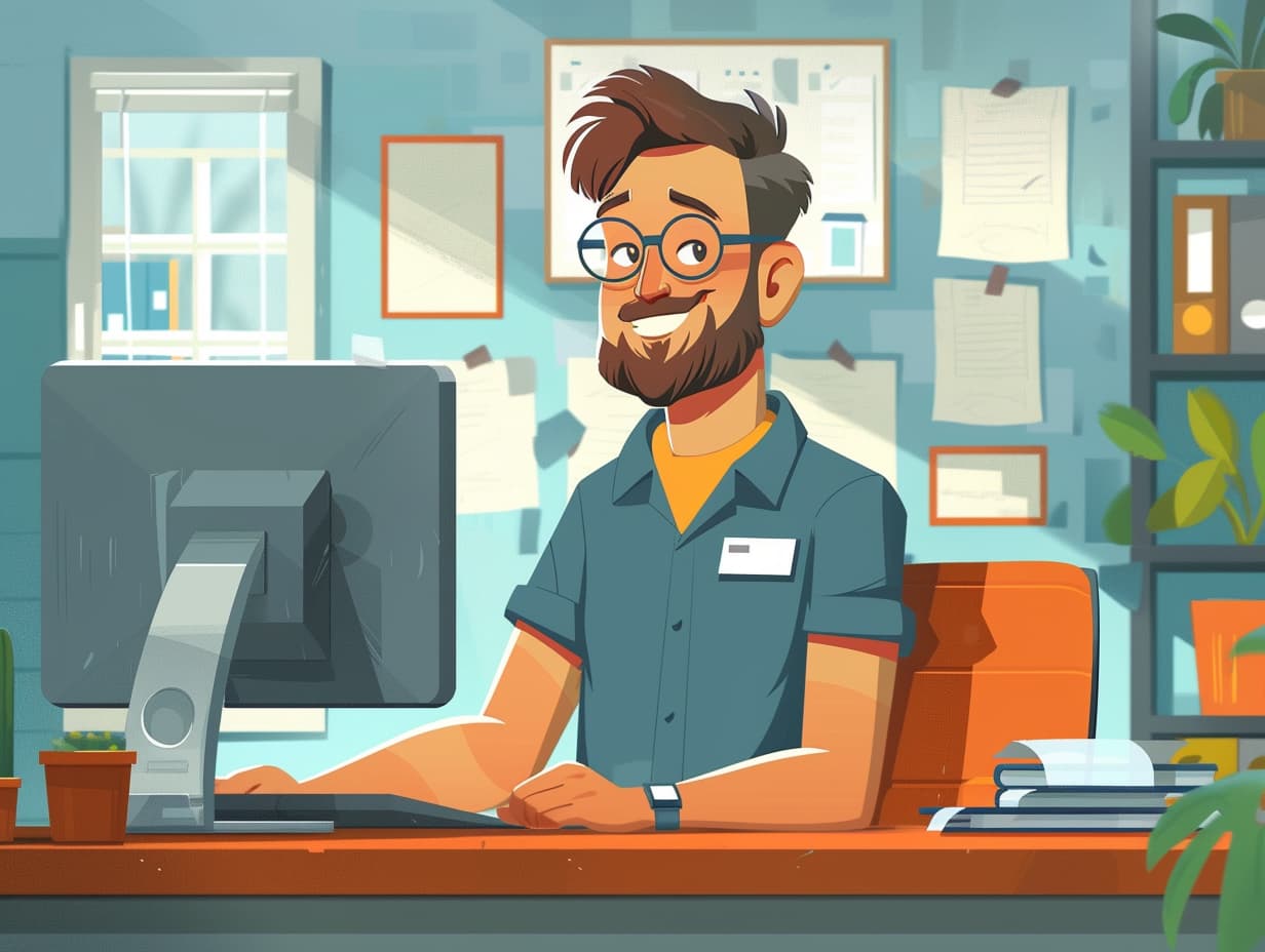 traveller3017 modern cartoon stylePicture a welcoming office en 0745865d 79a7 4879 8342 f6bcb978491f