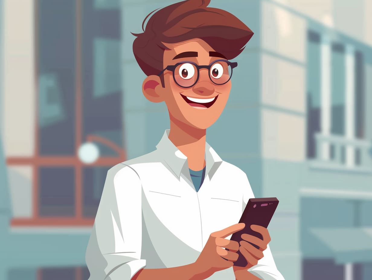 traveller3017 modern cartoon styleThe specialist is smiling and cb447b04 b0d1 4c6e b577 42e65715d9ca